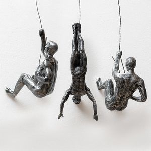 Set Of 3 Climbing Men Man Wall Art Decor Sculpture By Gute (set Of 3) -🐻